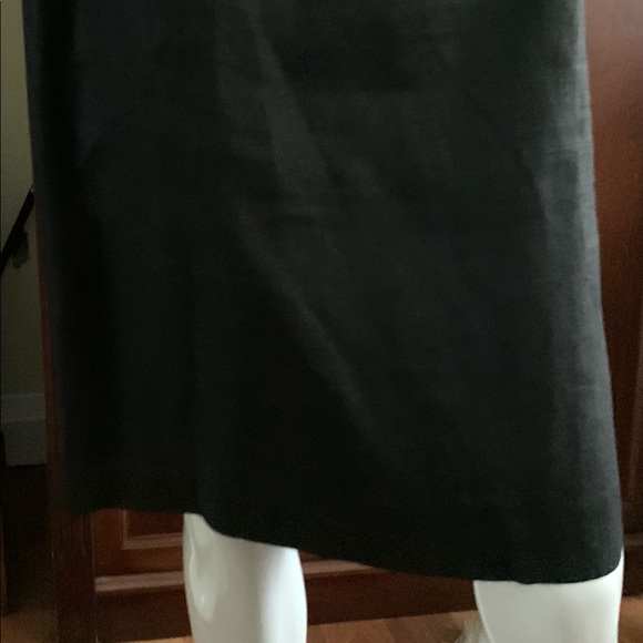 Black 100% linen mini pencil skirt over the knee Eur 44 US 10-12 - Picture 4 of 12